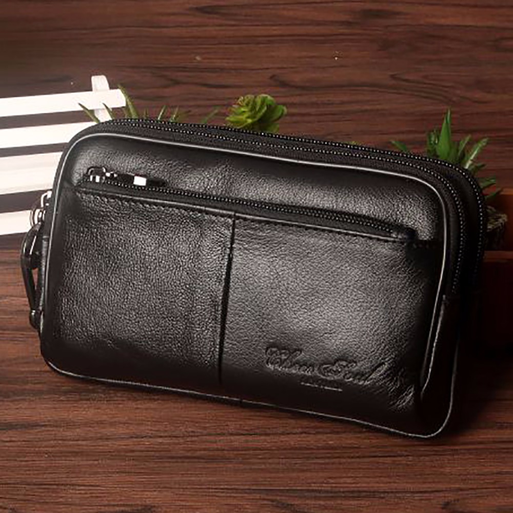 Leatherwork Wallet - Riñonera de cuero genuino para hombre,