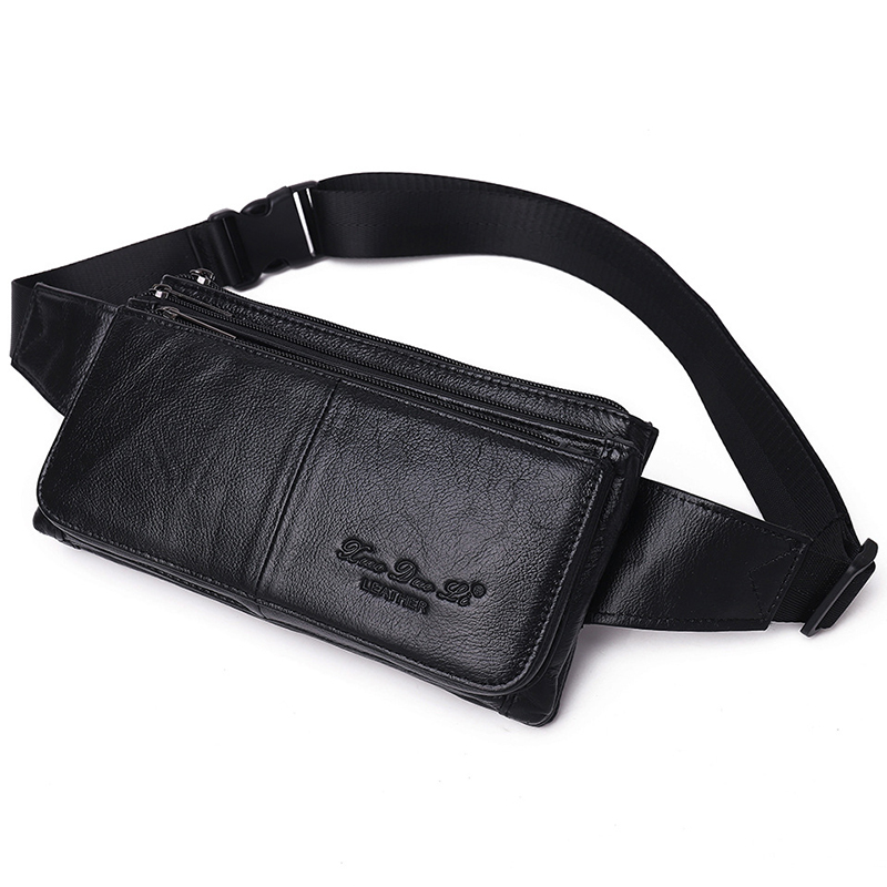 Leatherwork Wallet - Riñonera de cuero genuino para hombre,