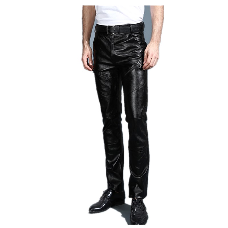 Leather Work Pants - Pantalones de cuero genuino para hombres
