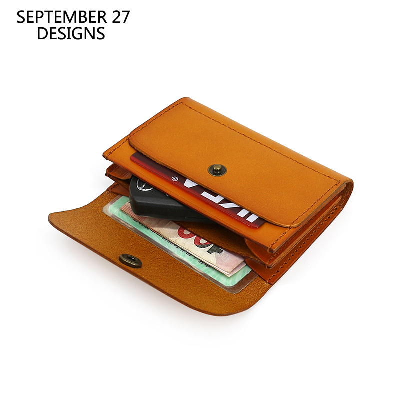 Leatherwork Wallet - Mini riñonera de cuero genuino para