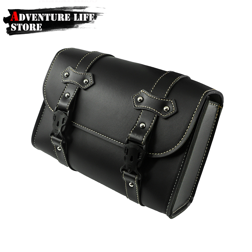 Leatherwork Bag - Alforjas de horquilla delantera para motocicleta,
