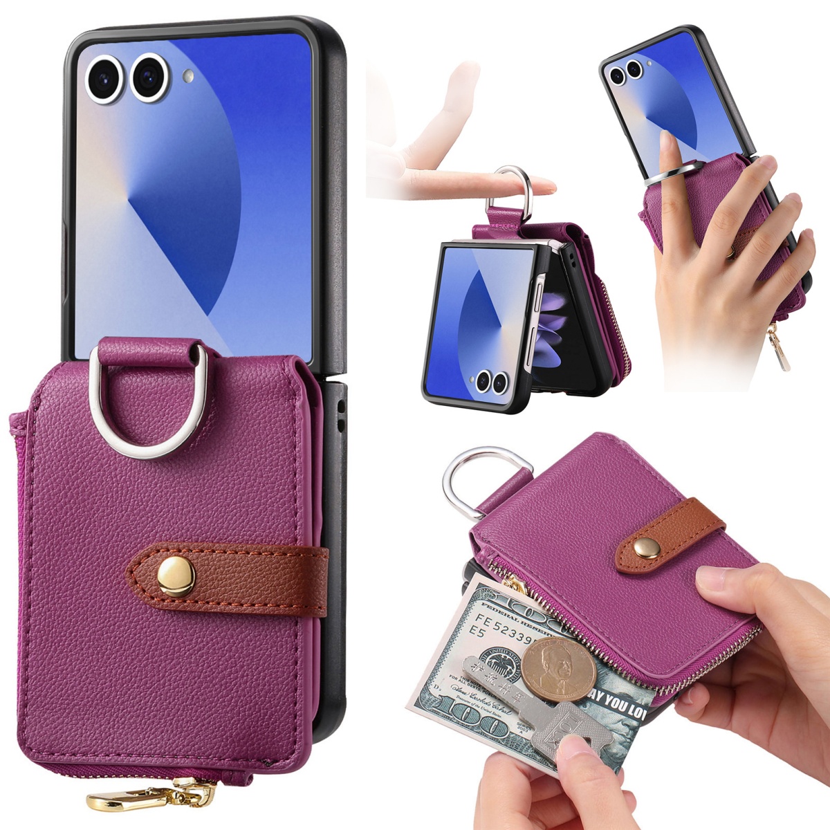 Leatherwork Wallet - Funda de Lujo para Teléfono con