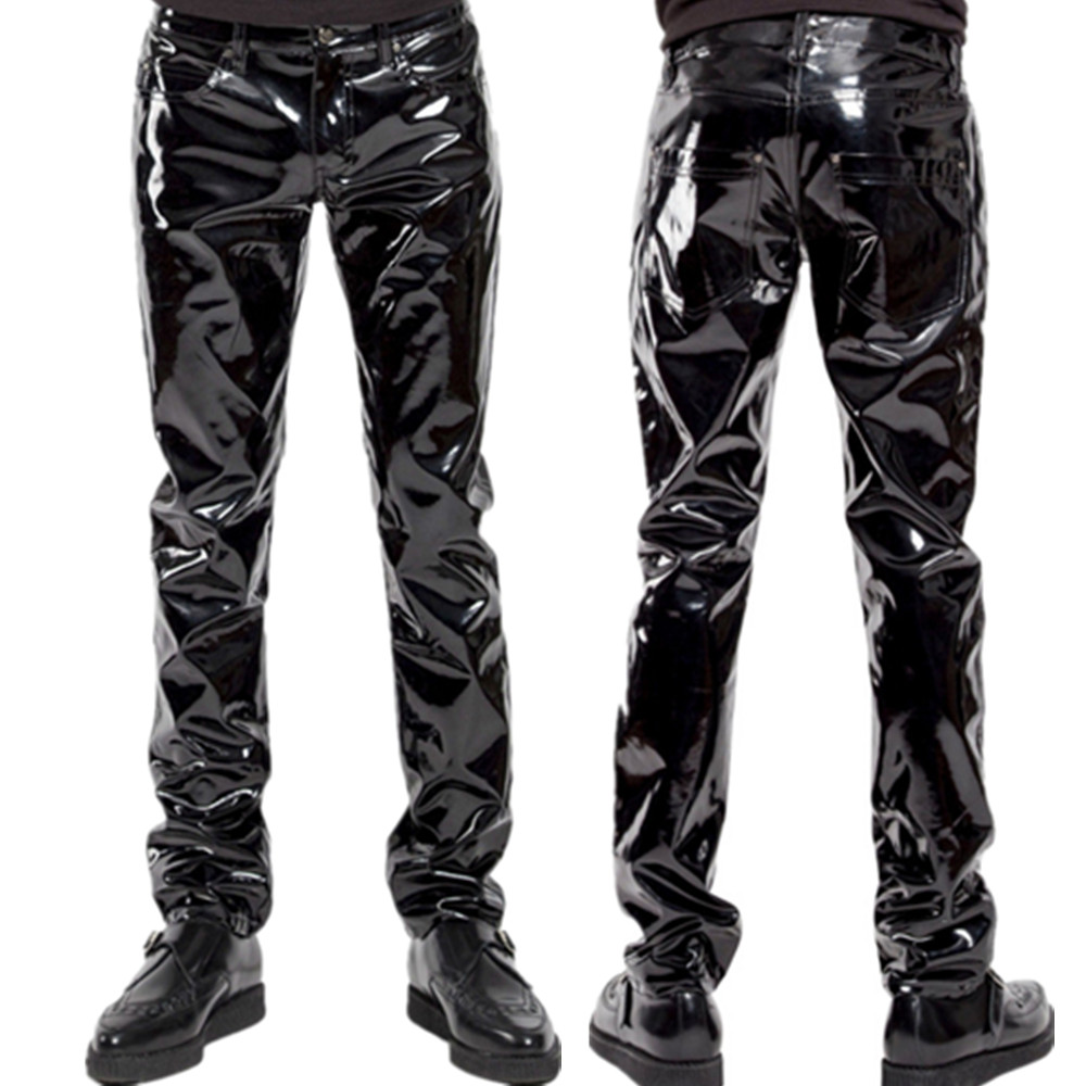 Leather Work Pants - Pantalones de látex de PVC brillante