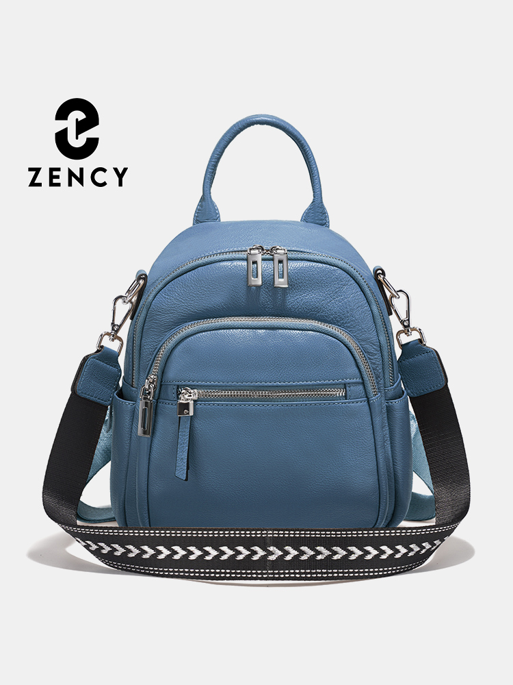 Leatherwork Bag - Mochila pequeña Zency de cuero genuino,