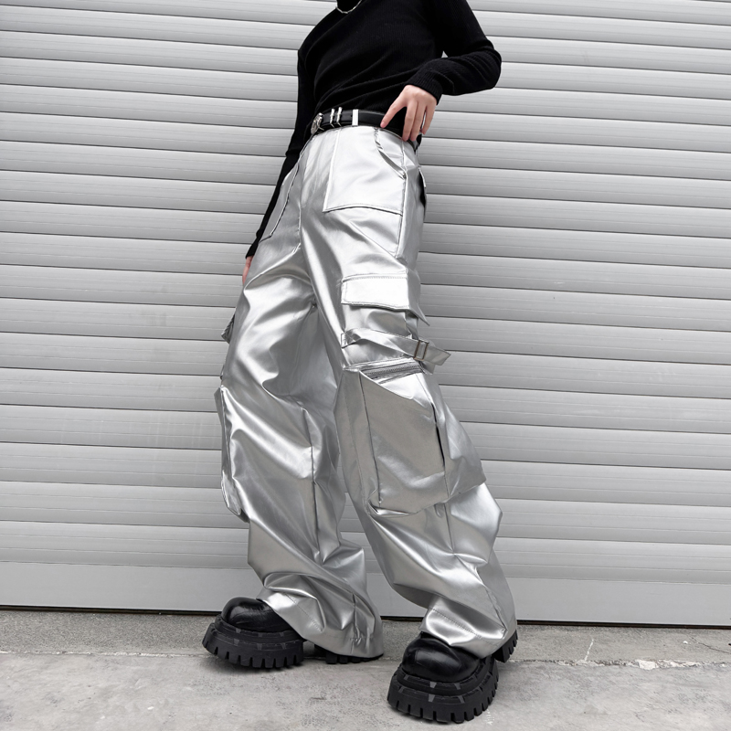 Pantalón de cuero plateado par - Leather Work Pants reseña y precio