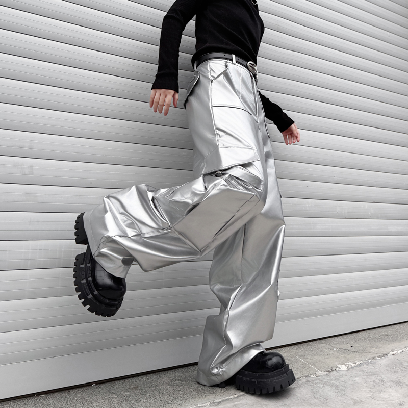 Pantalón de cuero plateado par - Leather Work Pants reseña y precio