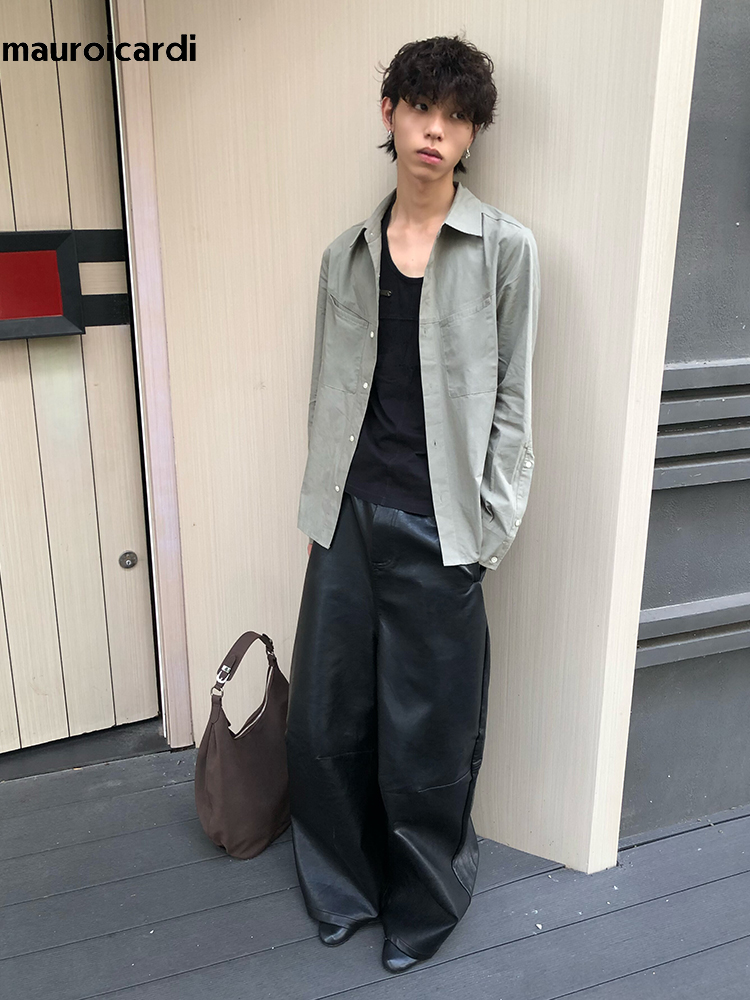 Pantalones Anchos de Cuero Sin - Leather Work Pants reseña y precio