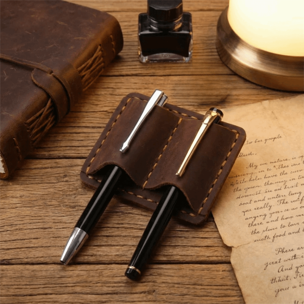 Portaplumas Doble de Cuero Vin - Leatherwork Books reseña y precio