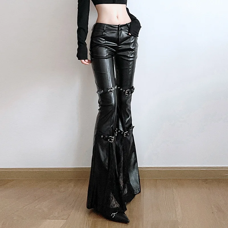 Pantalones acampanados de cuer - Leather Work Pants reseña y precio