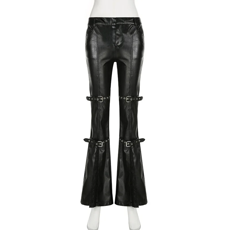 Pantalones acampanados de cuer - Leather Work Pants reseña y precio